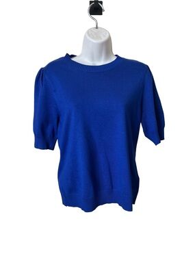 Cynthia Rowley Royal Blue Short-Sleeve Knit Tee, Sz L